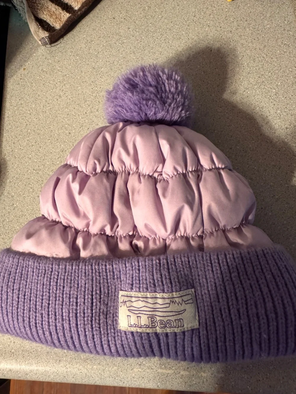 LL bean kids' Puffer Pom Beanie